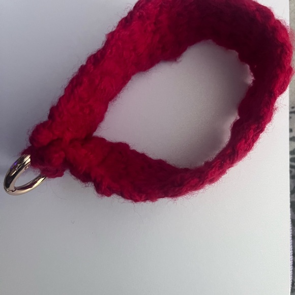 Handcrafted Red Knit Key & Card Holder - Picture 4 of 6